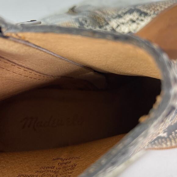 New Madewell The Rosie Ankle Boots Snakeskin Print Heeled Western Bootie 6.5 - Picture 10 of 10